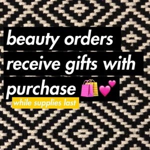 🛍 Makeup/skincare orders receive free gifts! 💋
